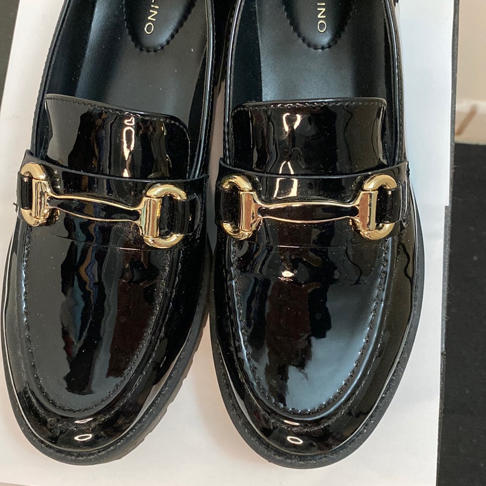 Bandolino | Franny Lug Sole Loafer Faux Patent Leather with Gold  Tone hardware - Picture 8 of 11